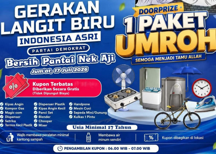 DPC Demokrat Basel Gelar Bersih Pantai di Nek Aji dan Berhadiah Umrah, Catat Tanggalnya 