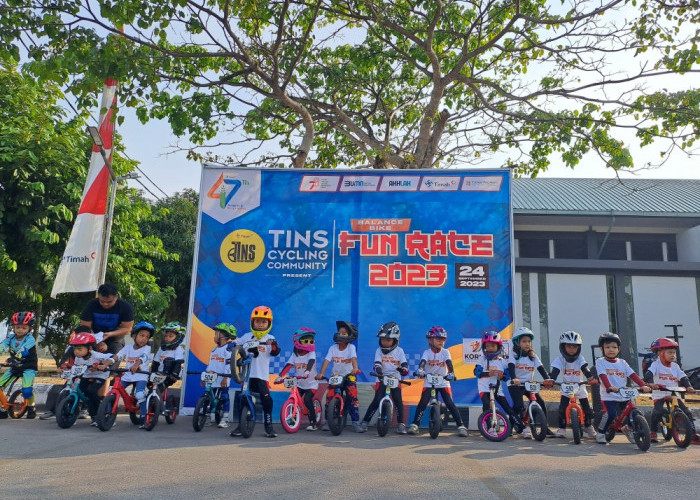 Komunitas Bersepeda Tins PT Timah Tbk Gelar Balance Bike Fun Race 2023, Begini Keseruan Balap Sepeda Anak-Anak