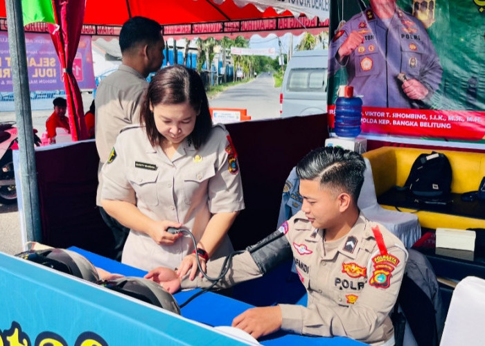 Satgas Dokkes Polresta Pangkalpinang Rutin Cek Kesehatan Personel Pospam dan Posyan Selama Lebaran