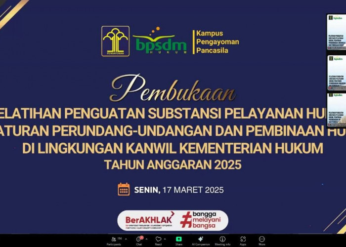 Pimti Kemenkum Babel Ikuti Pelatihan Pelayanan Hukum, Peraturan Perundang-undangan dan Pembinaan Hukum