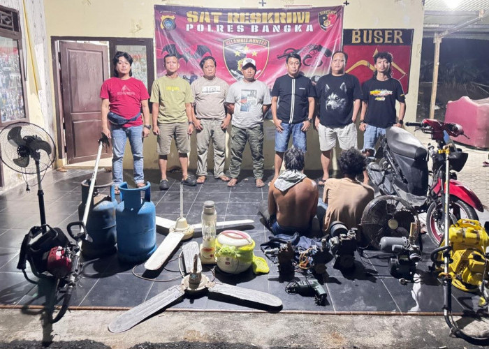 Curi Barang Berharga di Rumah Kosong Sungailiat, Residivis Narkotika dan Temannya Ditangkap Tim Kelambit