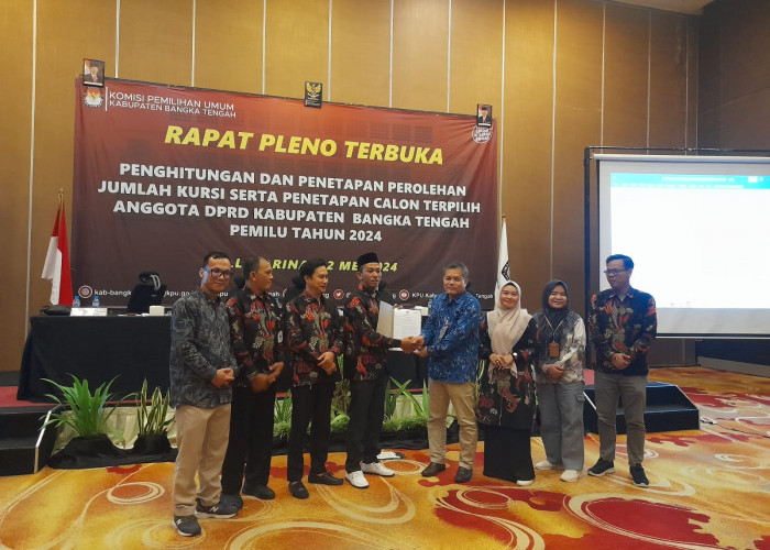 KPU Tetapkan 30 Anggota DPRD Kabupaten Bangka Tengah Terpilih, Berikut Nama-Namanya!