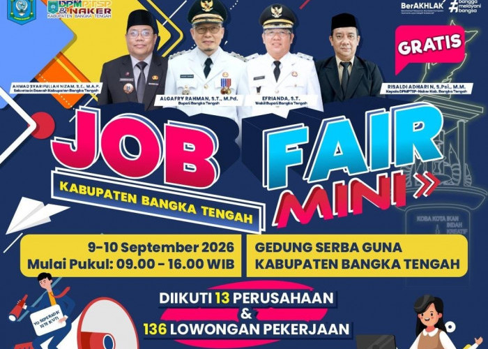 Pemkab Bangka Tengah Buka Kesempatan bagi Pencari Kerja di Job Fair Mini, Catat Tanggalnya