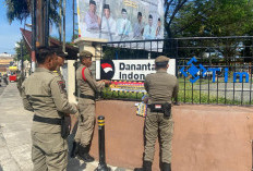 Tegakkan Perda Tibum, Satpol PP Bangka Warning Pedagang dan Pengunjung Taman Kota Soal Sampah