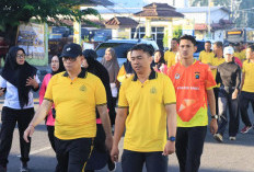 Jelang HUT Bhayangkara ke-80, Kapolresta Pangkalpinang Ajak Personel Perkuat Soliditas Lewat Jalan Santai
