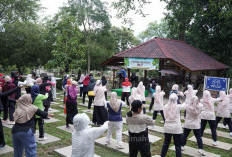 Di Bawah Rindangnya Pepohonan, PT Timah Ajak Masyarakat Hidup Sehat Lewat Senam Bersama